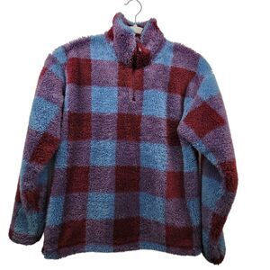 Eddie Bauer Ultra Soft Plush Fleece Quarter Zip Sweatshirt